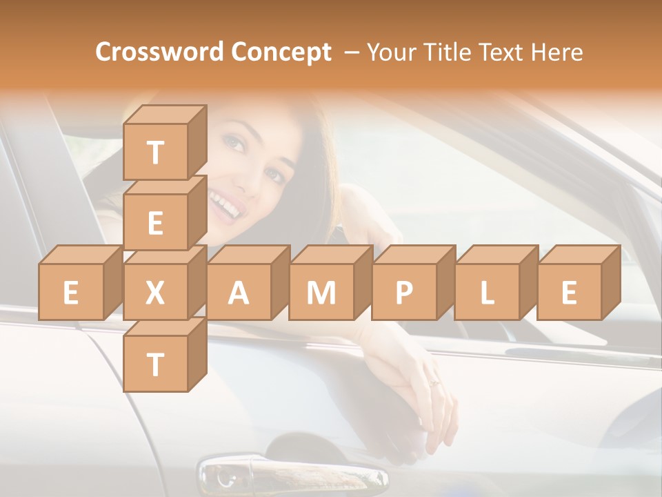 Woman Driving Automobile PowerPoint Template