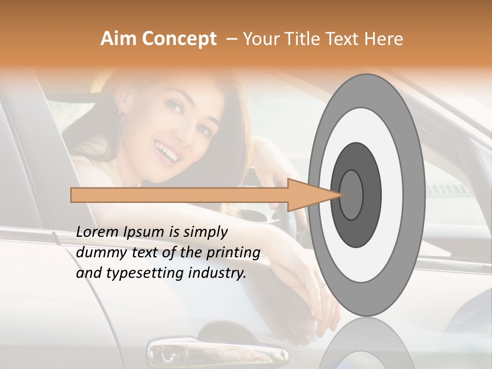 Woman Driving Automobile PowerPoint Template