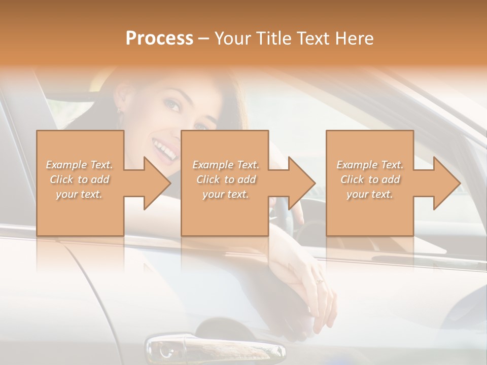 Woman Driving Automobile PowerPoint Template
