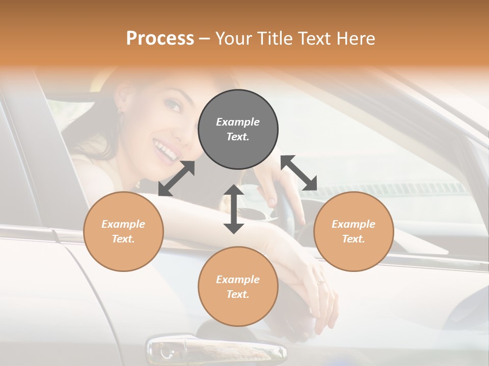 Woman Driving Automobile PowerPoint Template
