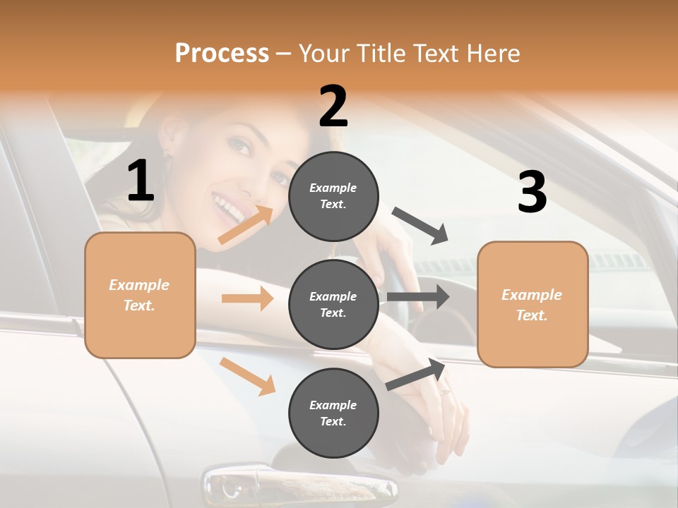 Woman Driving Automobile PowerPoint Template
