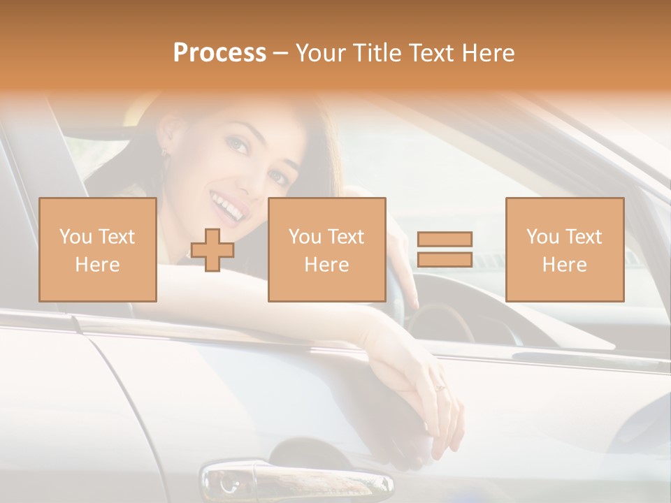 Woman Driving Automobile PowerPoint Template