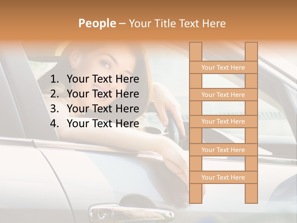 Woman Driving Automobile PowerPoint Template