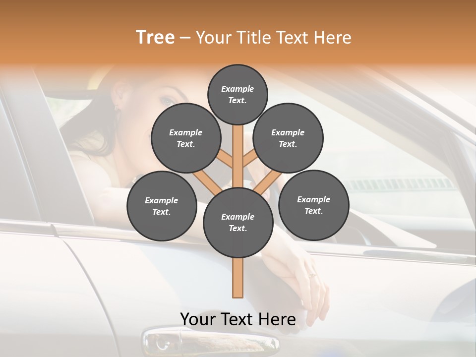 Woman Driving Automobile PowerPoint Template