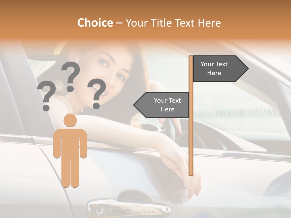 Woman Driving Automobile PowerPoint Template