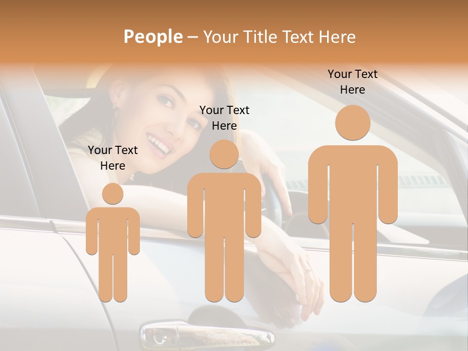 Woman Driving Automobile PowerPoint Template