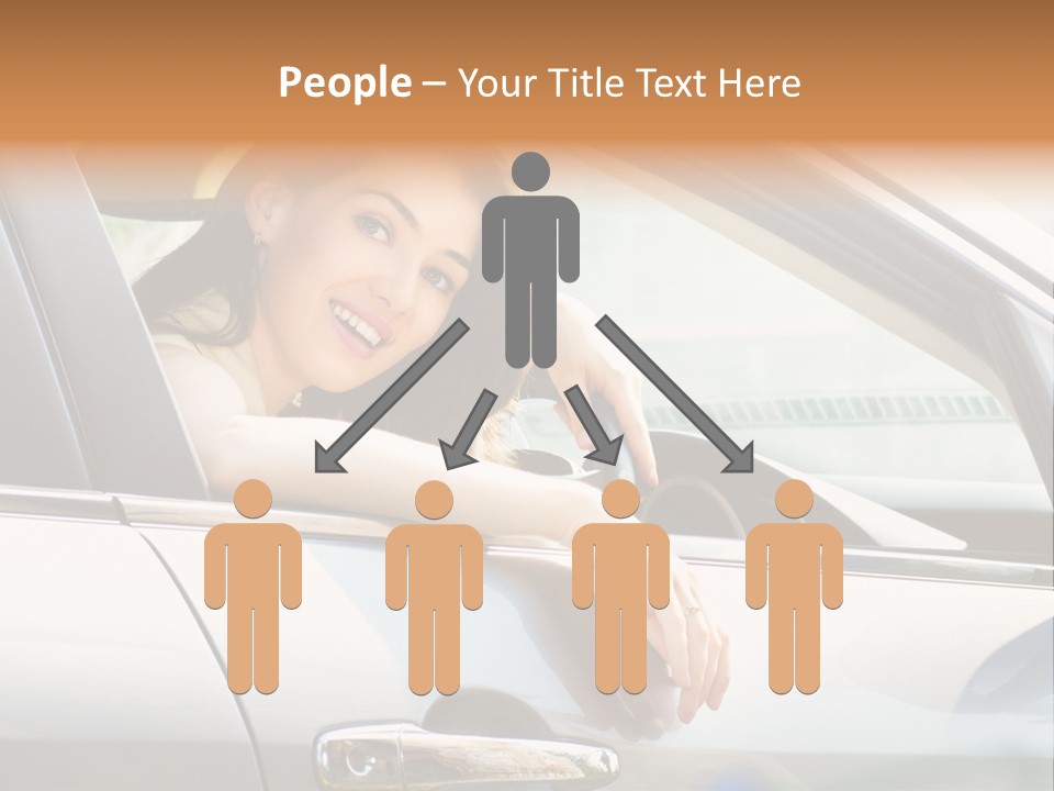 Woman Driving Automobile PowerPoint Template