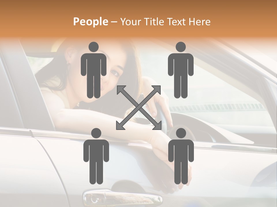 Woman Driving Automobile PowerPoint Template