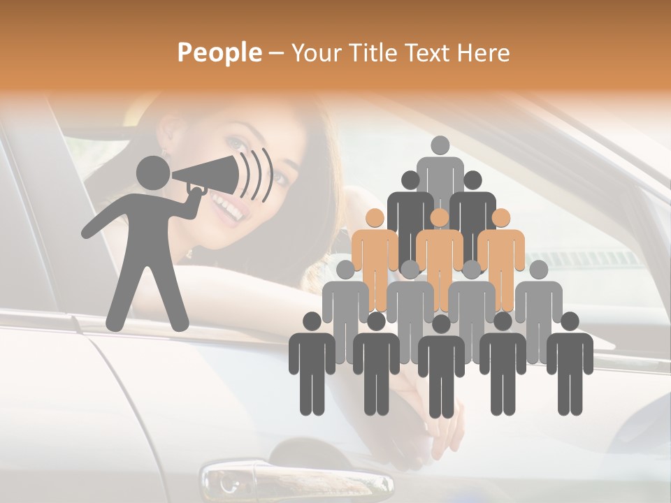 Woman Driving Automobile PowerPoint Template
