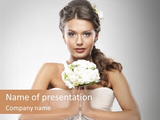 Girl Face Pleasure PowerPoint Template