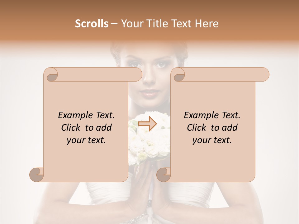 Girl Face Pleasure PowerPoint Template