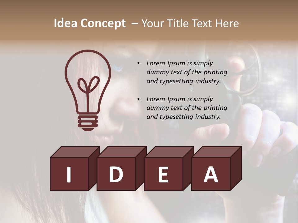 Confident Head Picture PowerPoint Template
