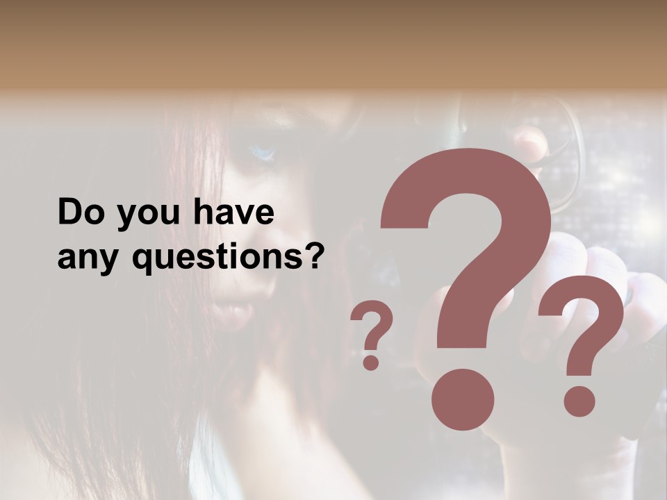 Confident Head Picture PowerPoint Template