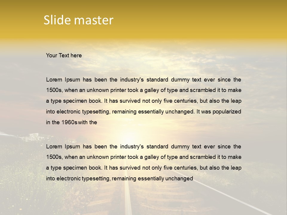 Road Gravel Yellow PowerPoint Template
