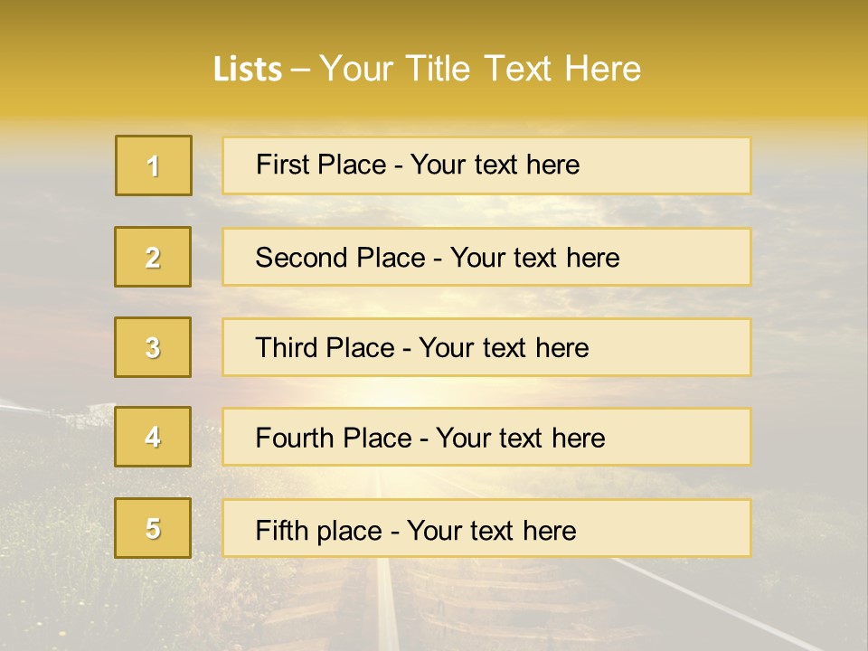 Road Gravel Yellow PowerPoint Template