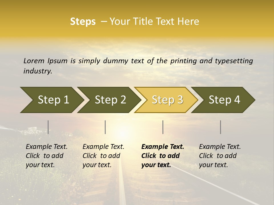 Road Gravel Yellow PowerPoint Template