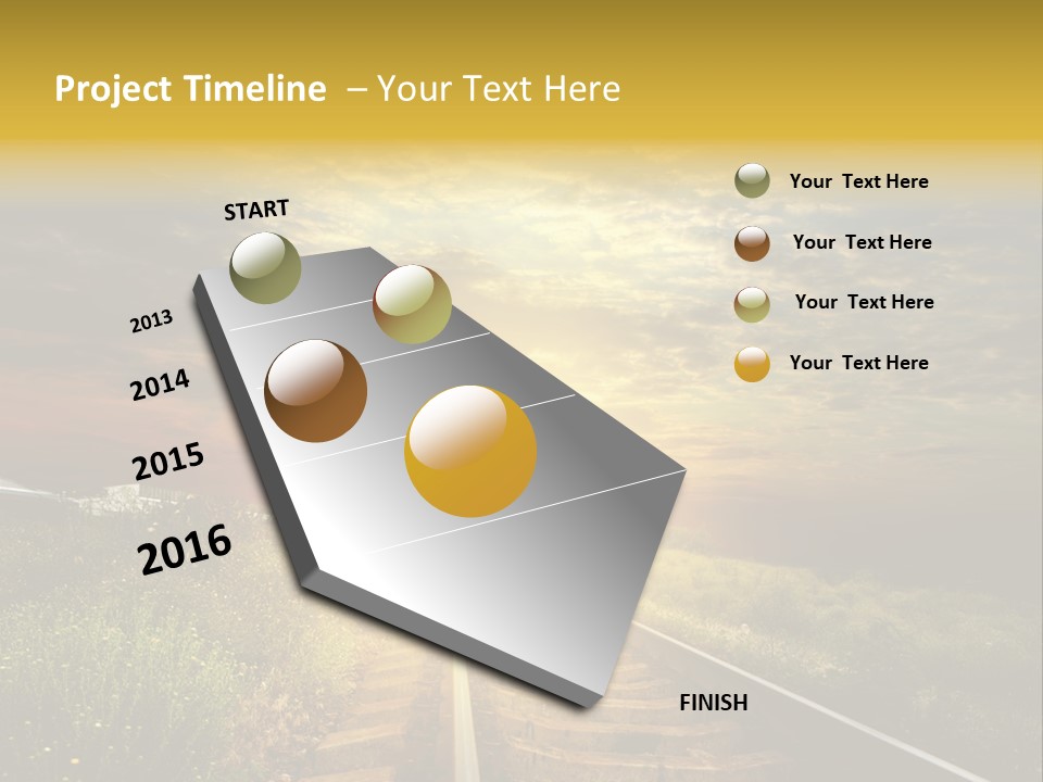 Road Gravel Yellow PowerPoint Template