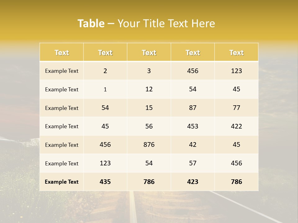 Road Gravel Yellow PowerPoint Template