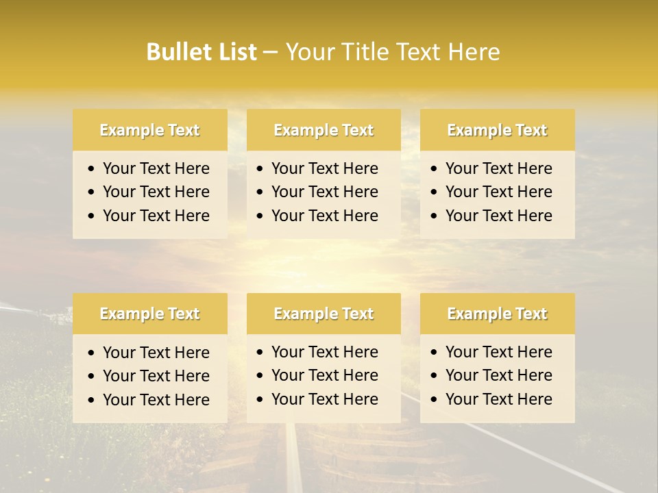 Road Gravel Yellow PowerPoint Template