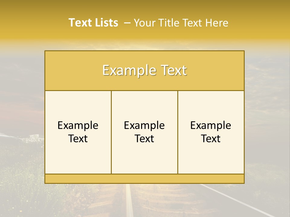 Road Gravel Yellow PowerPoint Template