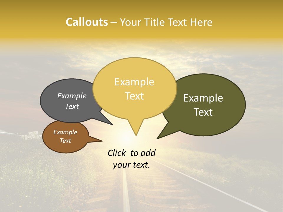 Road Gravel Yellow PowerPoint Template