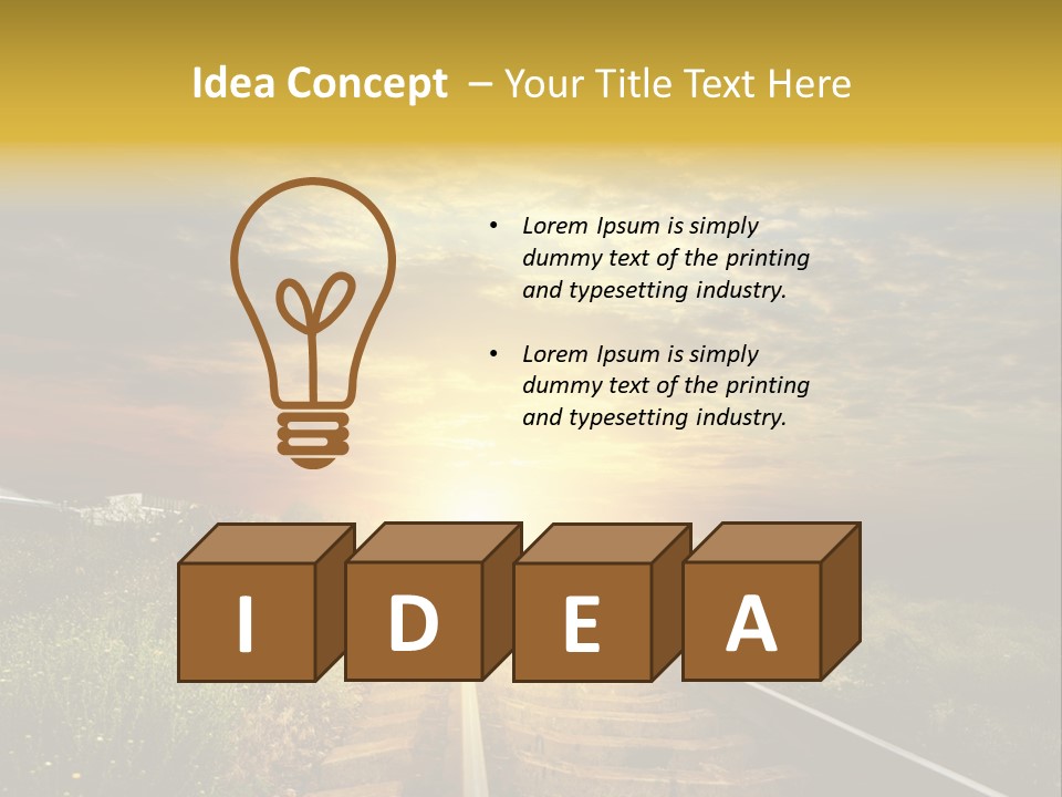 Road Gravel Yellow PowerPoint Template