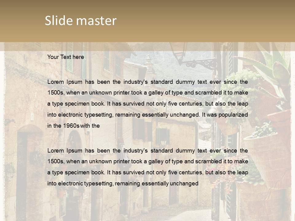 Outdoor Brick Flower PowerPoint Template