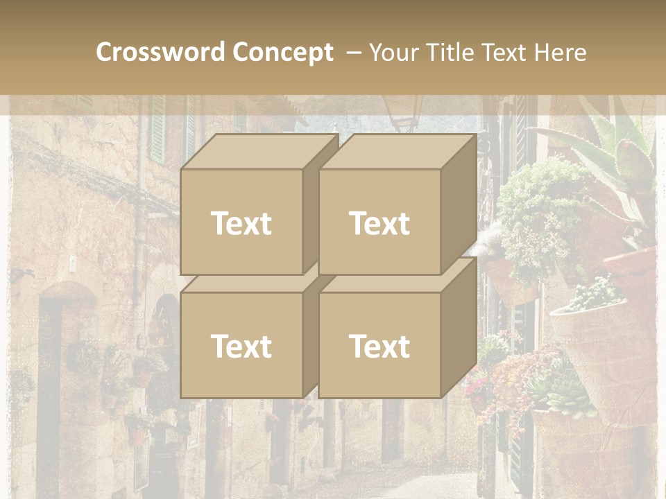 Outdoor Brick Flower PowerPoint Template