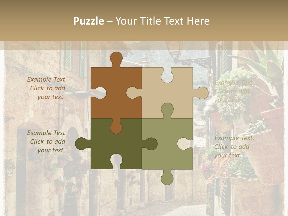 Outdoor Brick Flower PowerPoint Template