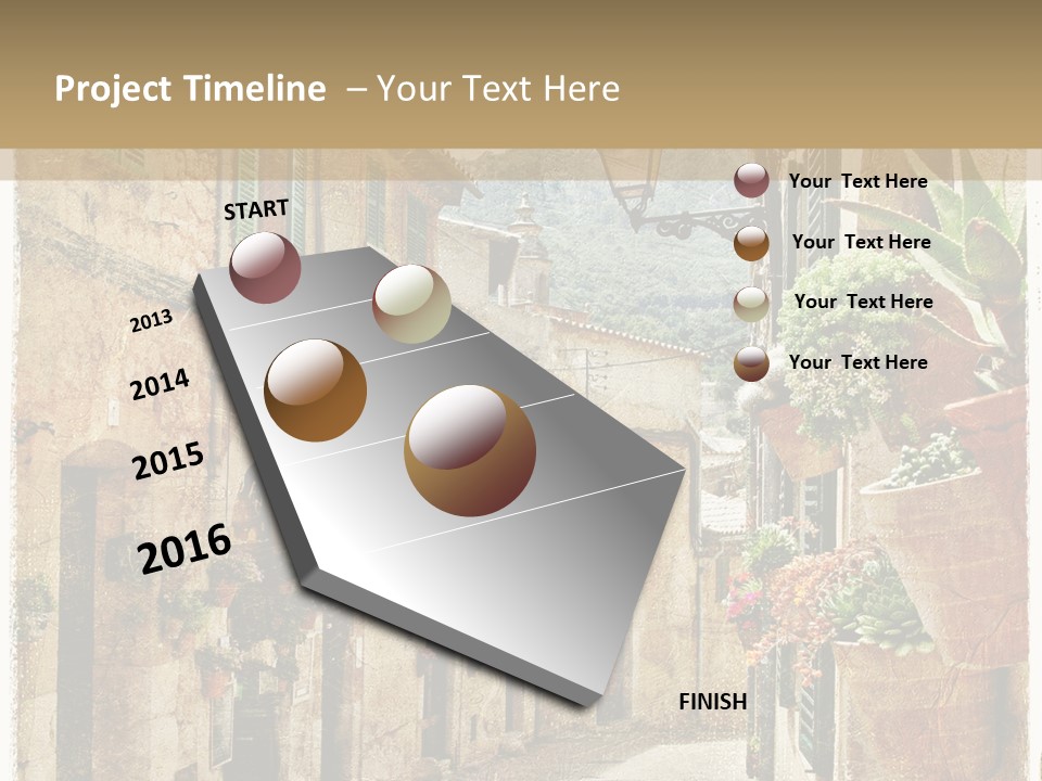 Outdoor Brick Flower PowerPoint Template