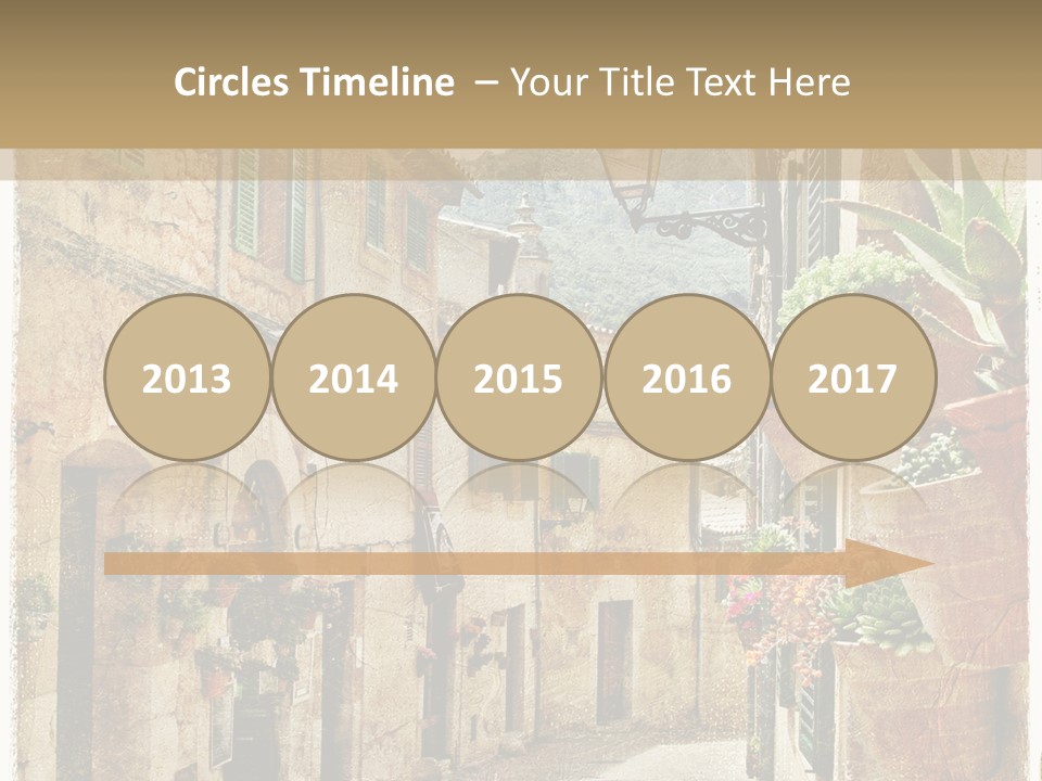 Outdoor Brick Flower PowerPoint Template