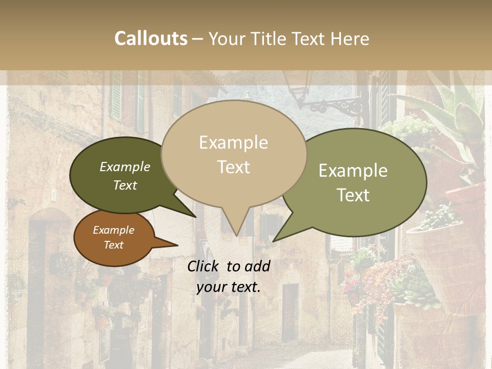 Outdoor Brick Flower PowerPoint Template