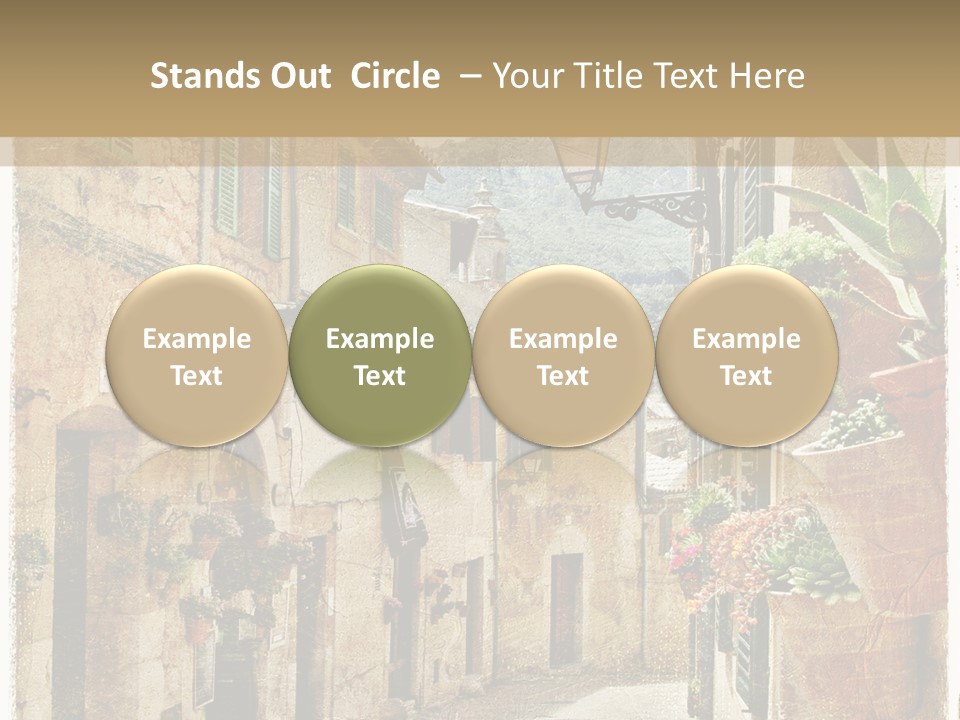 Outdoor Brick Flower PowerPoint Template