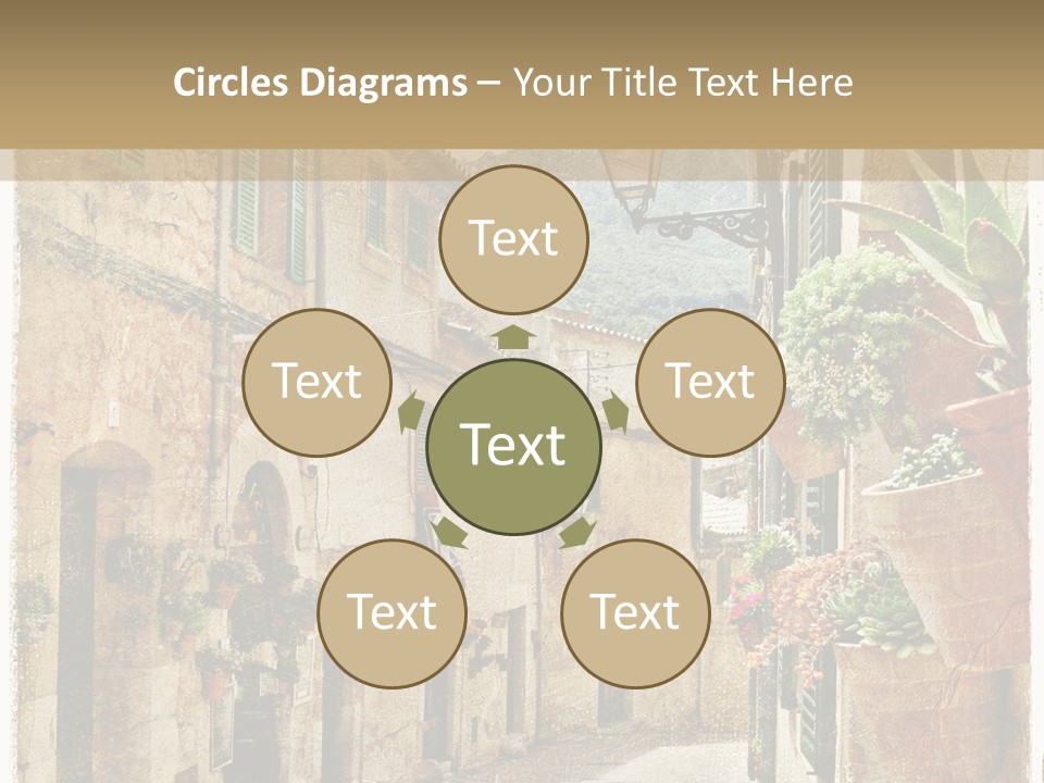 Outdoor Brick Flower PowerPoint Template