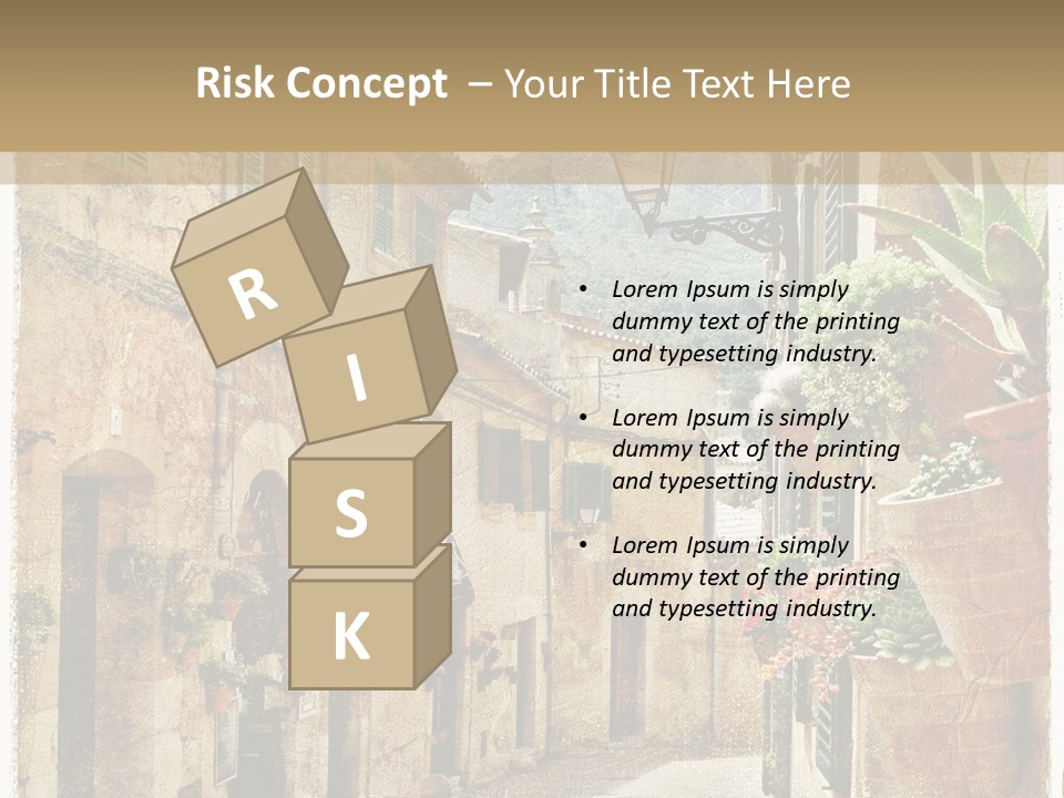 Outdoor Brick Flower PowerPoint Template