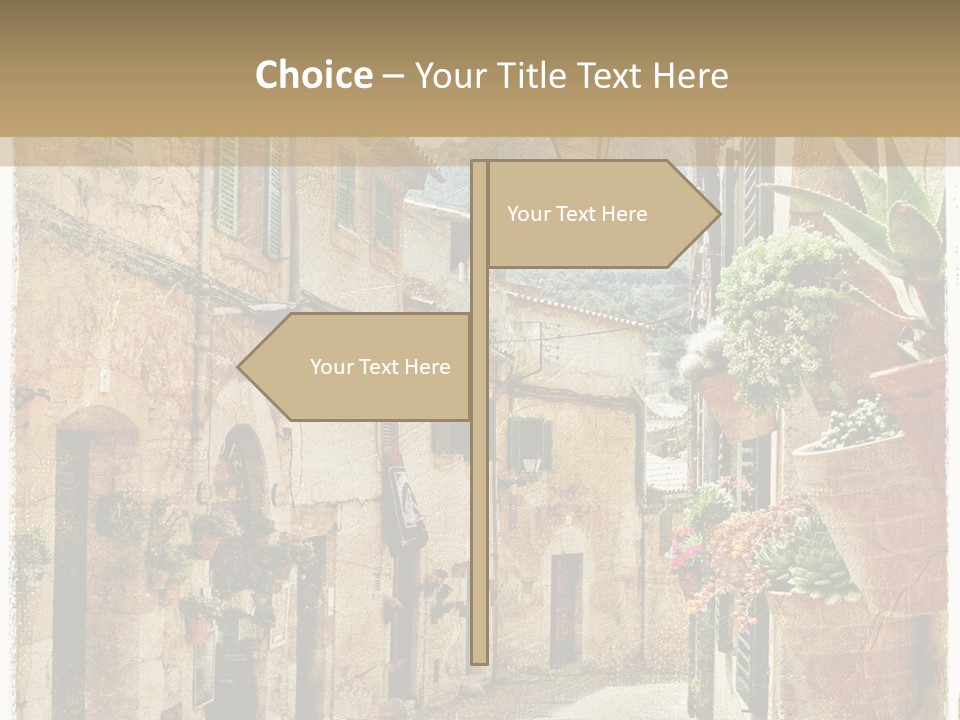 Outdoor Brick Flower PowerPoint Template