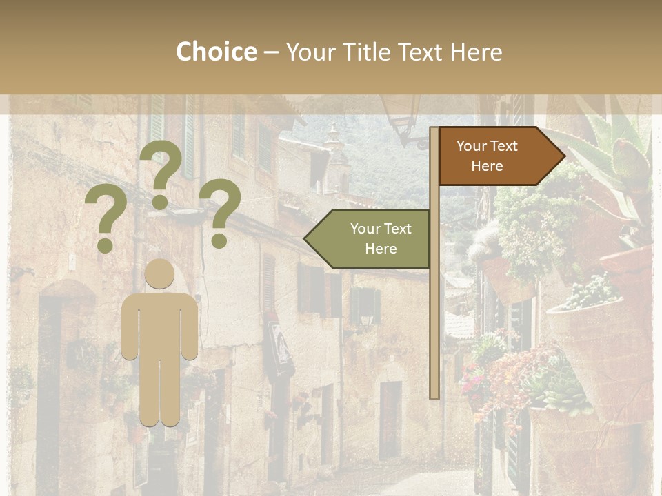 Outdoor Brick Flower PowerPoint Template