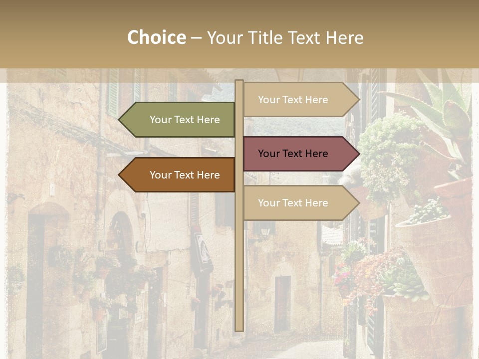 Outdoor Brick Flower PowerPoint Template