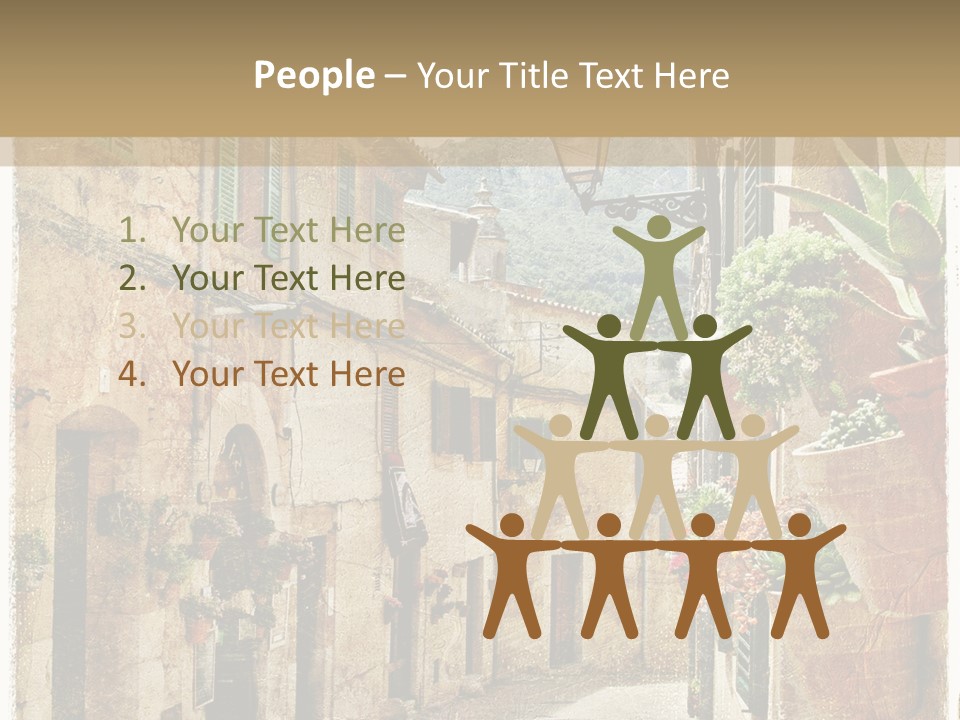 Outdoor Brick Flower PowerPoint Template