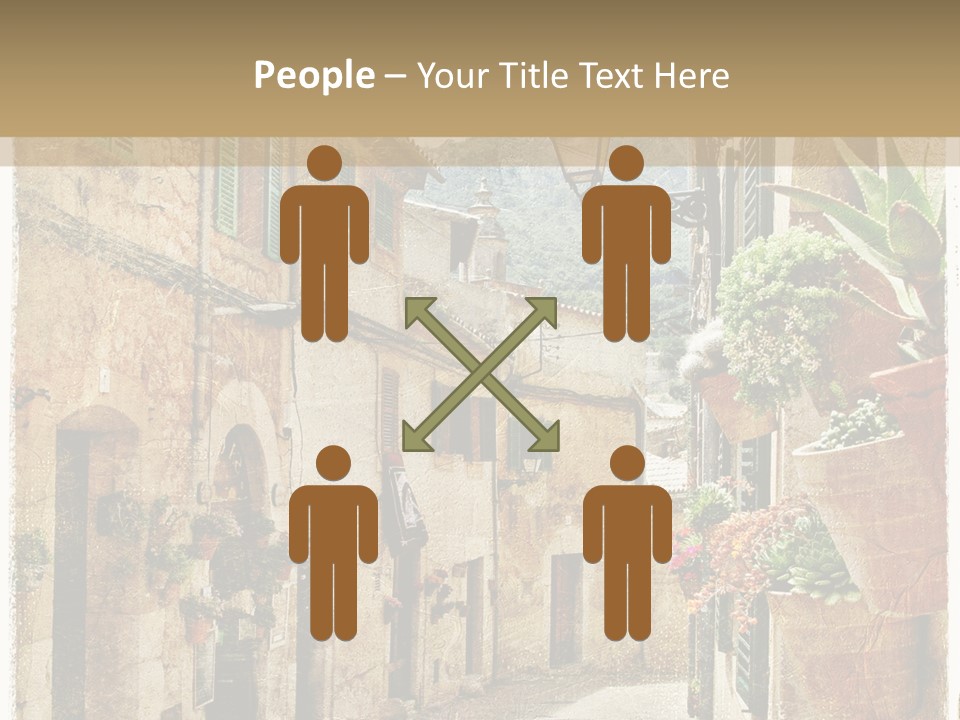 Outdoor Brick Flower PowerPoint Template