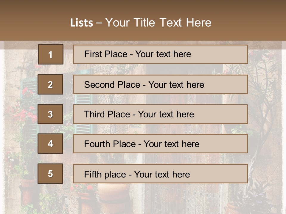 Sandstone Home Flower PowerPoint Template
