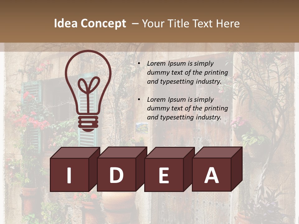 Sandstone Home Flower PowerPoint Template