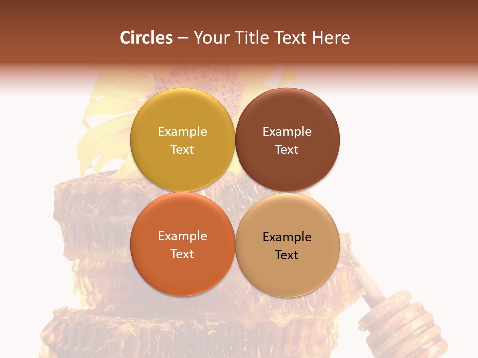 White Sunflower Stick PowerPoint Template