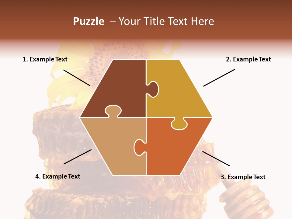 White Sunflower Stick PowerPoint Template