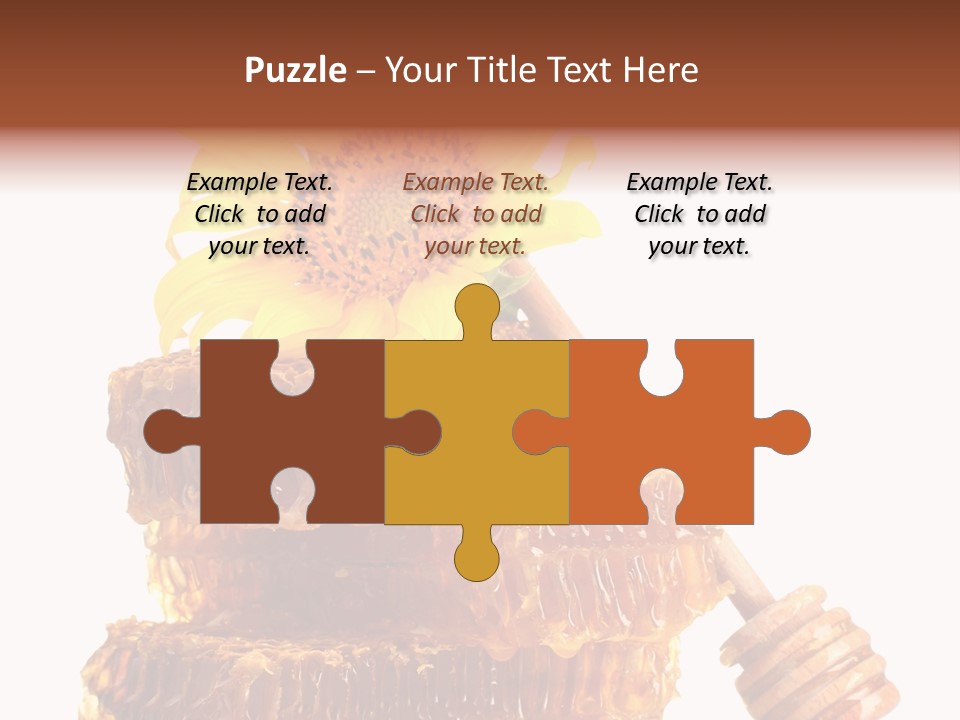 White Sunflower Stick PowerPoint Template