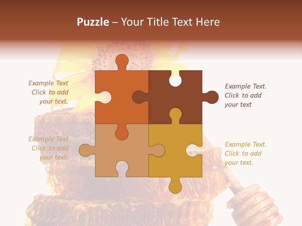 White Sunflower Stick PowerPoint Template