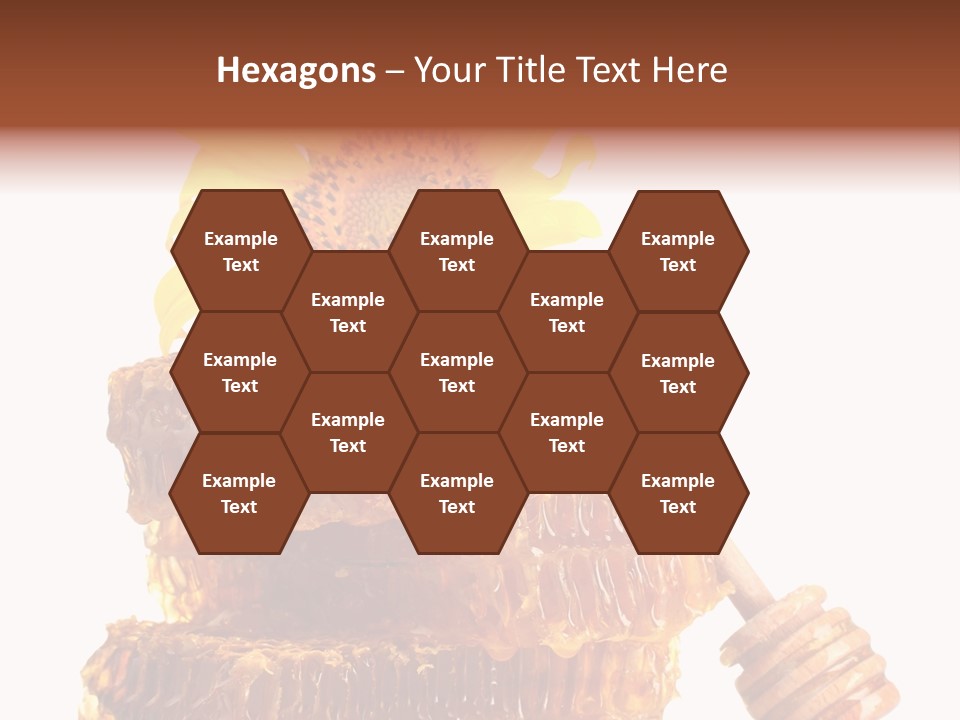 White Sunflower Stick PowerPoint Template