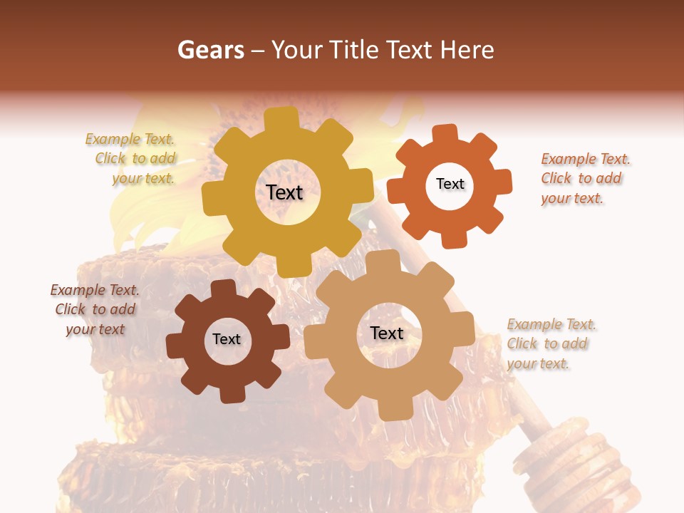 White Sunflower Stick PowerPoint Template