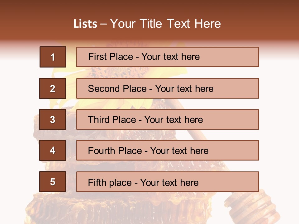 White Sunflower Stick PowerPoint Template