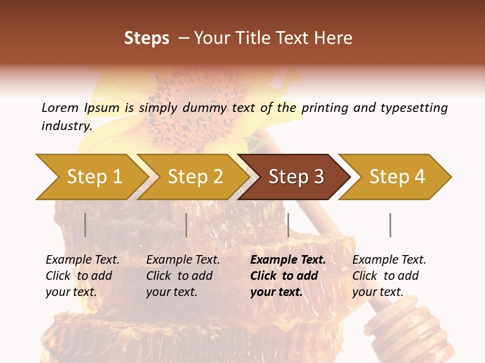 White Sunflower Stick PowerPoint Template